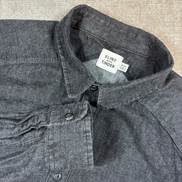 Flint and Tinder Black Long Sleeve Camp Shirt Men's Size XXL EUC - Picture 1 of 7